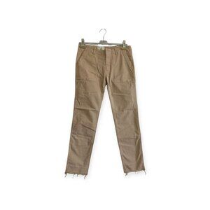 Nili Lotan Jenna Cropped Raw-Edge Pants, Beige/Khaki, Size 4, New with tag